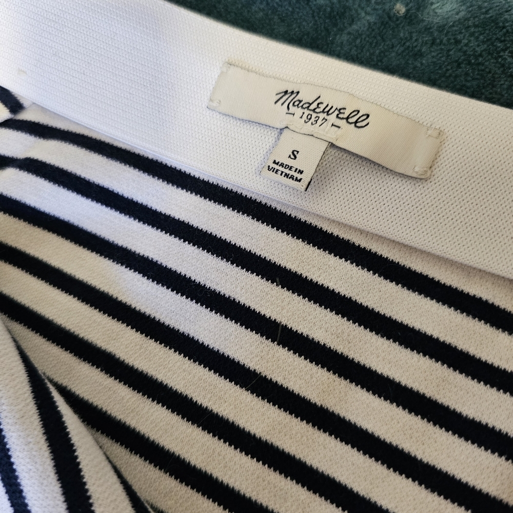 NEW Madewell Navy and White Vertical Stripe Skirt size Medium - Picture 5 of 10